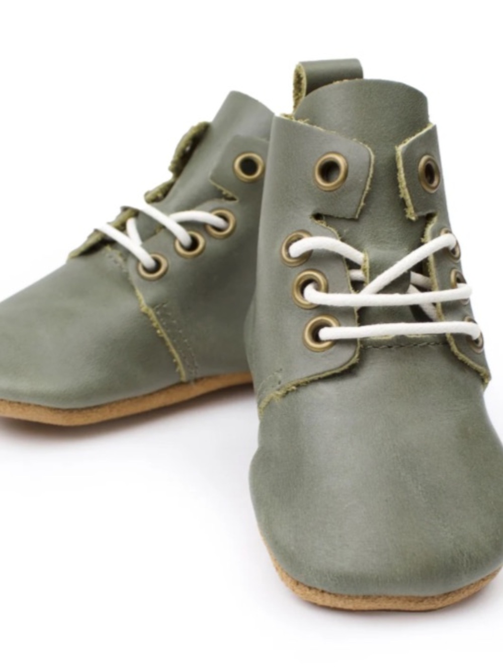 Piper Finn Sage High Top Leather Oxfords Soft Sole Baby Shoes Size 3